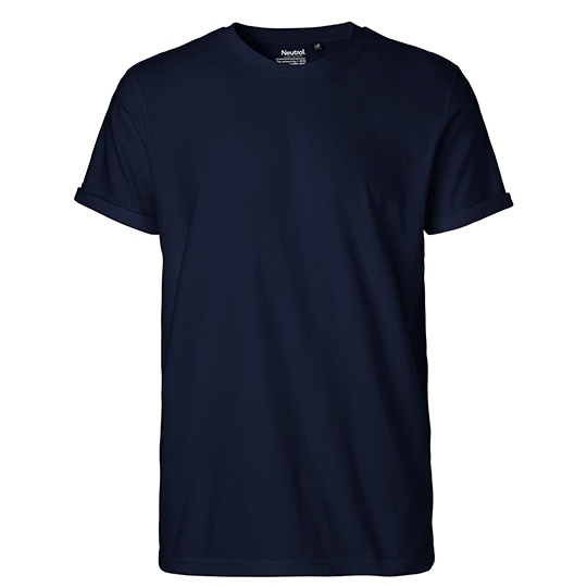 T-shirt Męski Dopasowany Bawełna Organiczna NE60012 - Navy