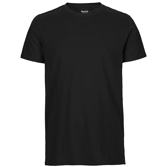 T-shirt Meski Dopasowany Bawelna Organiczna NE61001 - Black