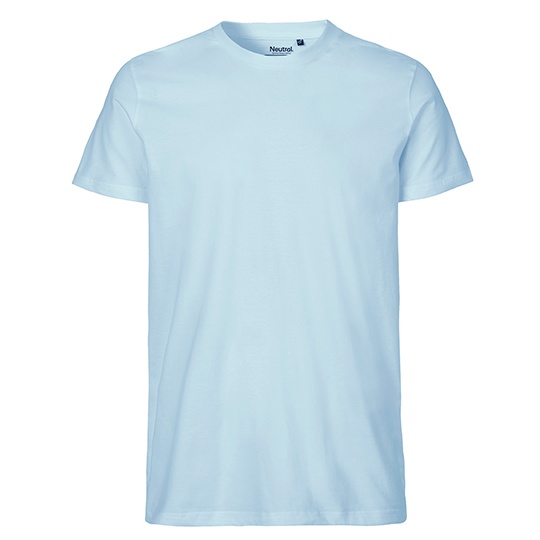 T-shirt Męski Dopasowany Bawełna Organiczna NE61001 - Light Blue