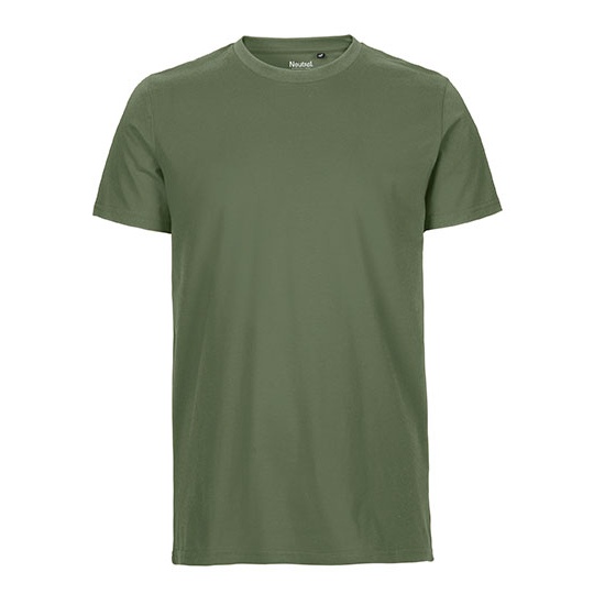 T-shirt Męski Dopasowany Bawełna Organiczna NE61001 - Military