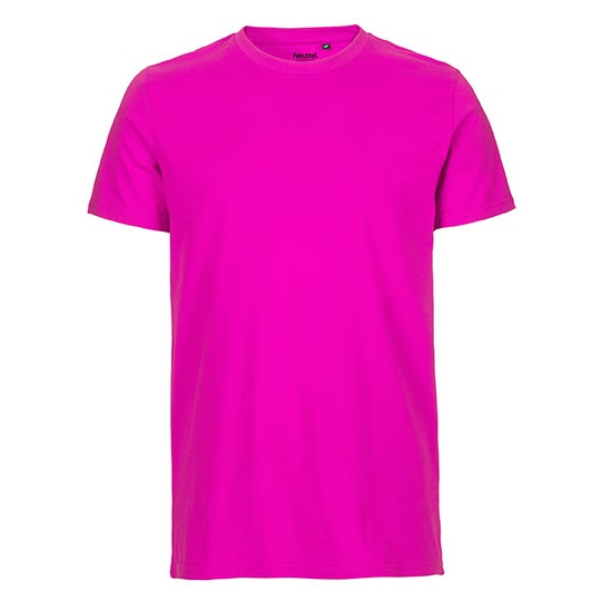 T-shirt Męski Dopasowany Bawełna Organiczna NE61001 - Pink