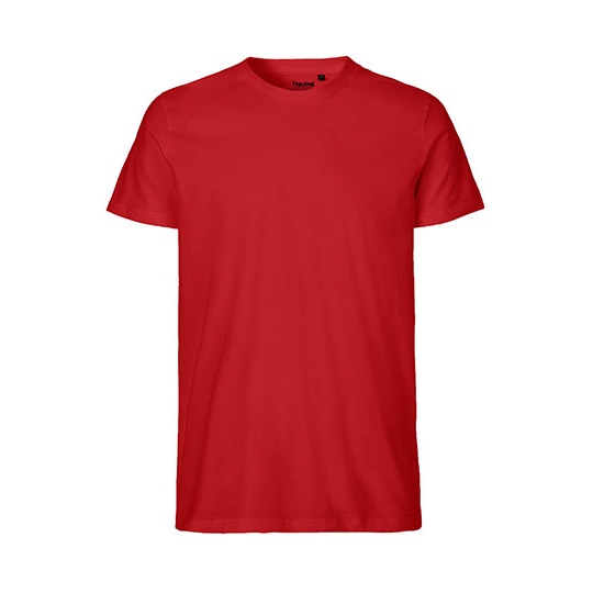 T-shirt Meski Dopasowany Bawelna Organiczna NE61001 - Red