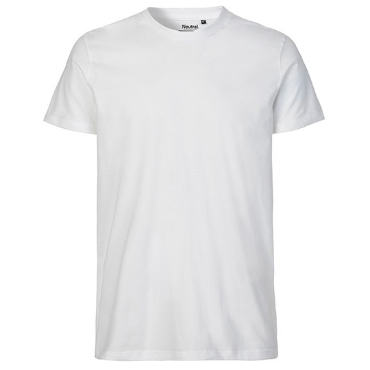 T-shirt Meski Dopasowany Bawelna Organiczna NE61001 - White