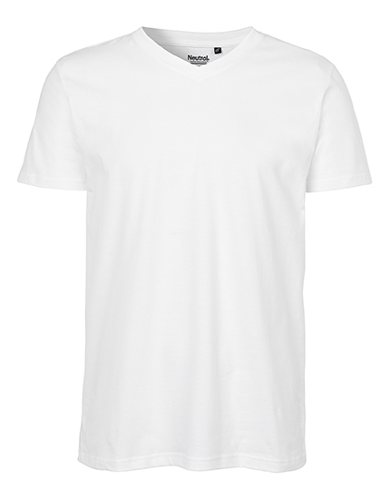 T-shirt męski z dekoltem V NE61005 - White