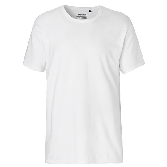 Męski T-shirt Interlock Dopasowany NE61030 - White