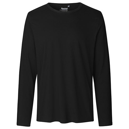 Koszulka z Dlugim Rekawem Dopasowana Bawelna Organiczna NE61050 - Black