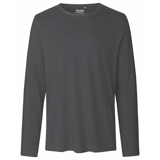 Koszulka z Dlugim Rekawem Dopasowana Bawelna Organiczna NE61050 - Charcoal