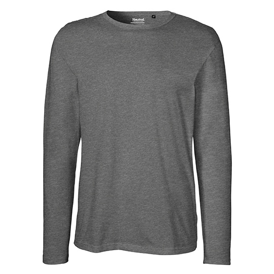 Koszulka z Dlugim Rekawem Dopasowana Bawelna Organiczna NE61050 - Dark Heather