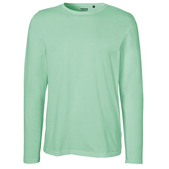 Koszulka z Dlugim Rekawem Dopasowana Bawelna Organiczna NE61050 - Dusty Mint