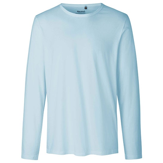 Koszulka z Długim Rękawem Dopasowana Bawełna Organiczna NE61050 - Light Blue