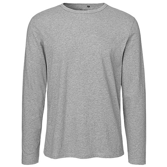 Koszulka z Dlugim Rekawem Dopasowana Bawelna Organiczna NE61050 - Sport Grey