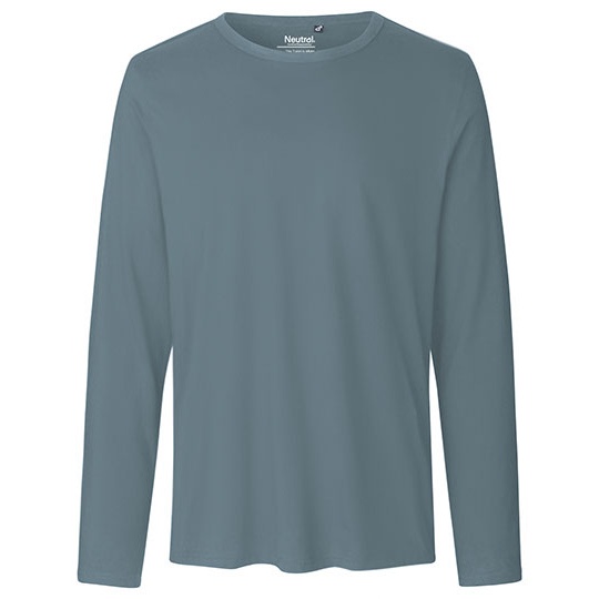 Męska koszulka z długim rękawem dopasowana NE61050 - Teal