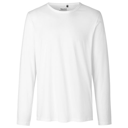 Koszulka z Dlugim Rekawem Dopasowana Bawelna Organiczna NE61050 - White