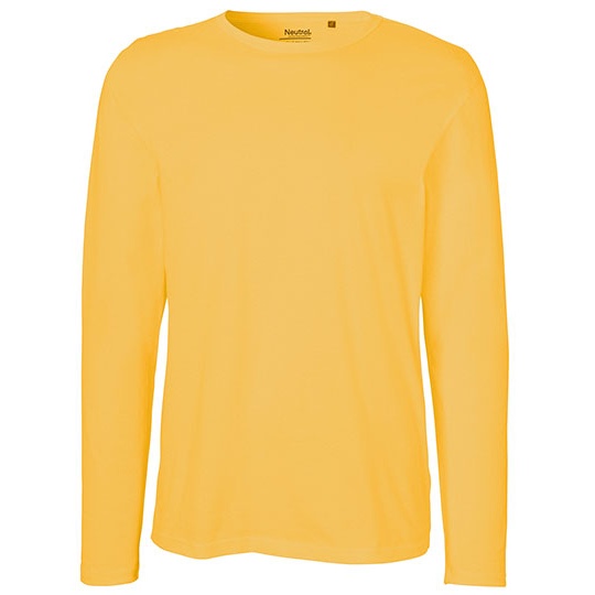 Koszulka z Dlugim Rekawem Dopasowana Bawelna Organiczna NE61050 - Yellow
