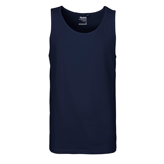 Męski tank top dopasowany bawełniany NE61300 - Navy
