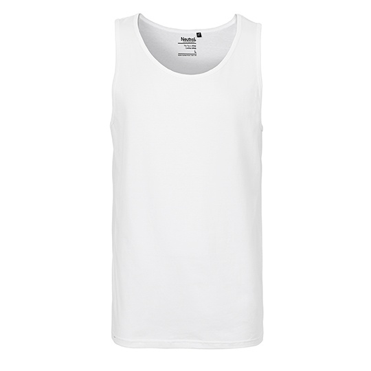 Męski tank top dopasowany bawełniany NE61300 - White