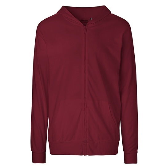 Bluza unisex z kapturem i zamkiem NE62301 - Bordeaux