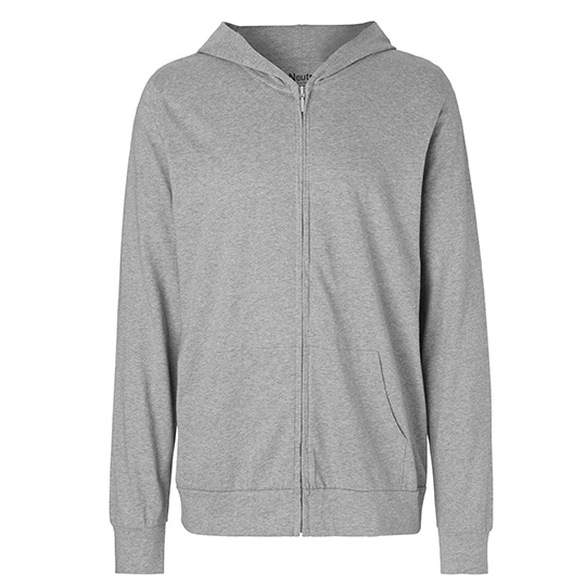 Bluza Unisex z Kapturem i Zamkiem Bawelna Fairtrade NE62301 - Sport Grey