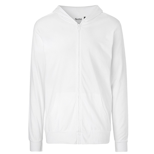 Bluza Unisex z Kapturem i Zamkiem Bawelna Fairtrade NE62301 - White