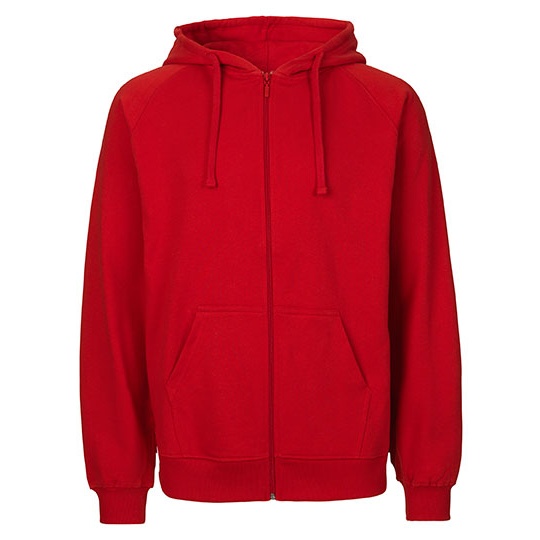 Bluza Rozpinana z Kapturem Bawelna Organiczna Fairtrade NE63301 - Red