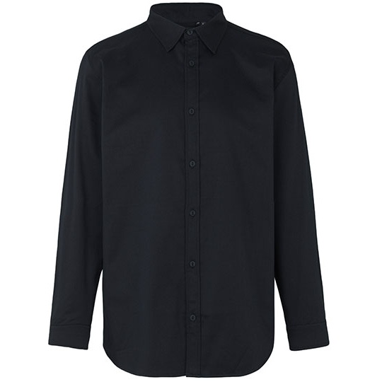 Koszula Męska Klasyczna Diagonalna NE67001 - Black