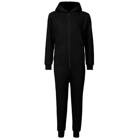 Kombinezon Dzieciecy z Kapturem Bawelniany NE73331K - Black