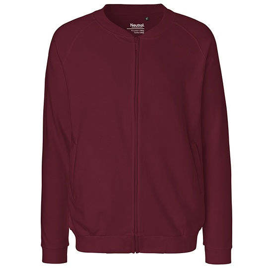 Bluza unisex zapinana na zamek NE73501 - Bordeaux