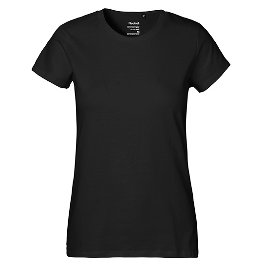T-shirt Damski Klasyczny Bawelniany NE80001 - Black