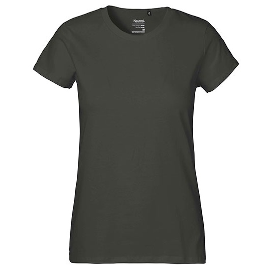 T-shirt Damski Klasyczny Bawelniany NE80001 - Charcoal