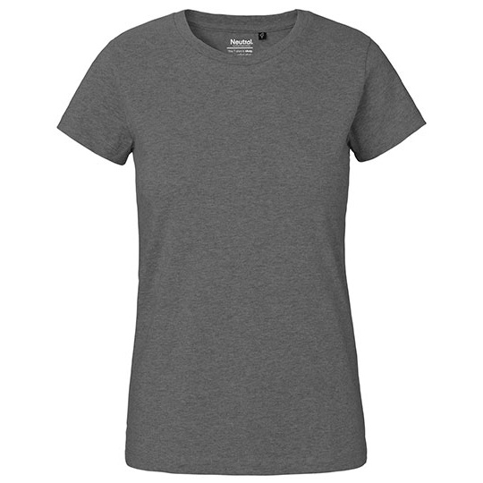 T-shirt Damski Klasyczny Bawelniany NE80001 - Dark Heather
