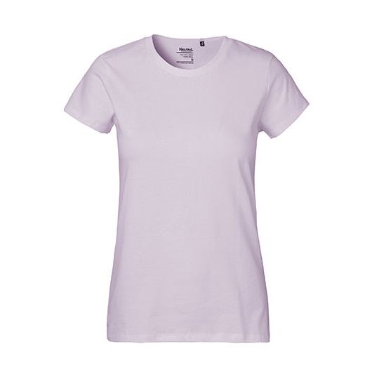 T-shirt Damski Klasyczny Bawełniany NE80001 - Dusty Purple