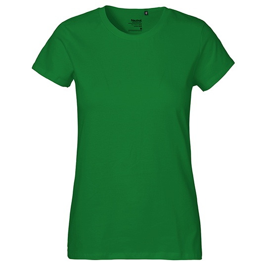 T-shirt Damski Klasyczny Bawelniany NE80001 - Green