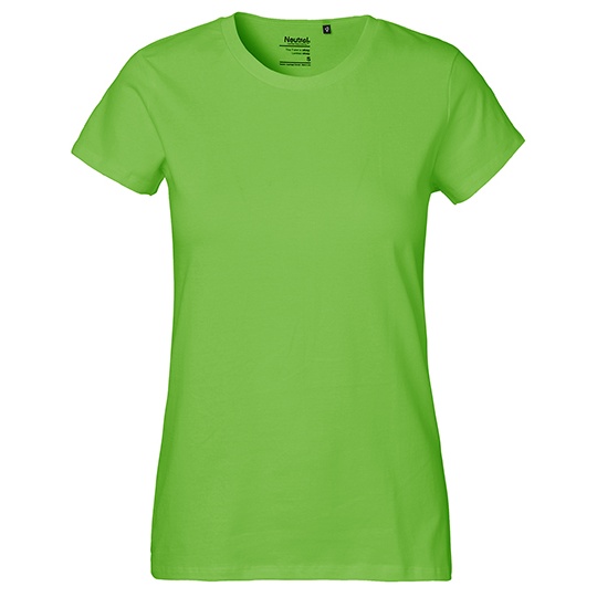 T-shirt Damski Klasyczny Bawelniany NE80001 - Lime