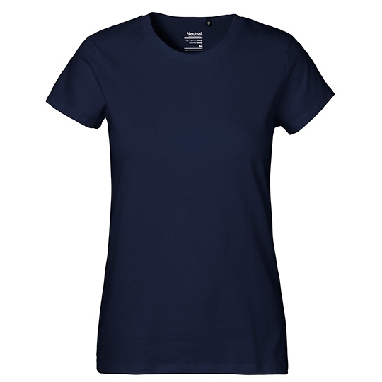T-shirt Damski Klasyczny Bawelniany NE80001 - Navy