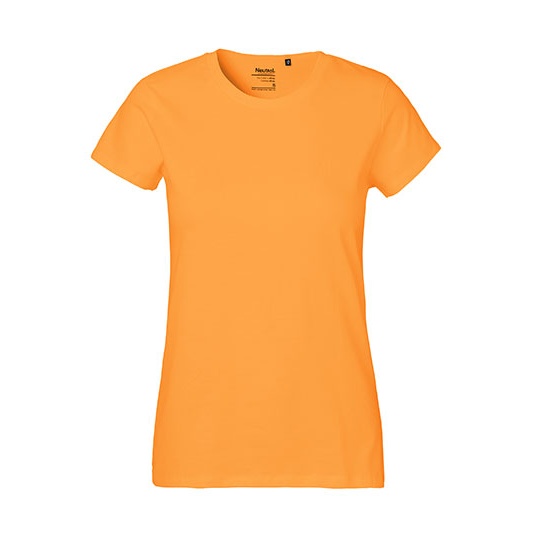 T-shirt Damski Klasyczny Bawelniany NE80001 - Okay Orange