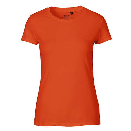T-shirt Damski Klasyczny Bawelniany NE80001 - Orange
