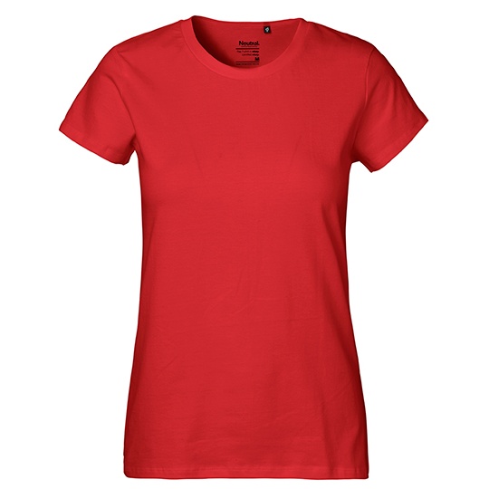 T-shirt Damski Klasyczny Bawelniany NE80001 - Red