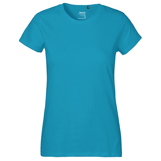 T-shirt Damski Klasyczny Bawelniany NE80001 - Sapphire