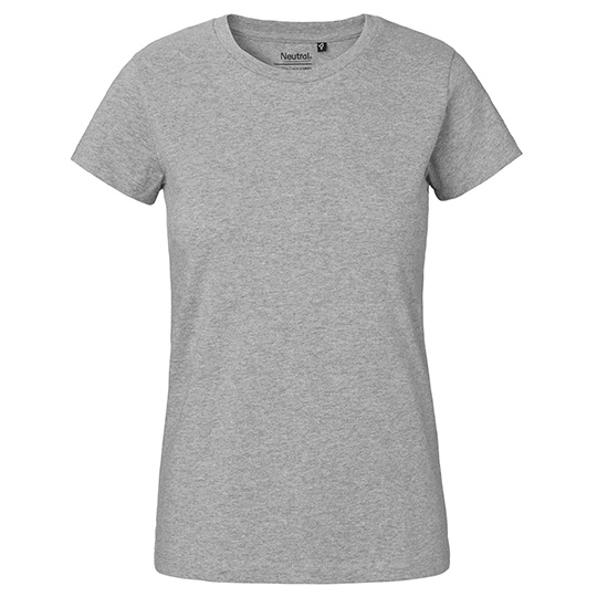 T-shirt Damski Klasyczny Bawelniany NE80001 - Sport Grey