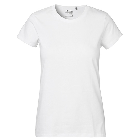 T-shirt Damski Klasyczny Bawelniany NE80001 - White