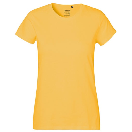 T-shirt Damski Klasyczny Bawelniany NE80001 - Yellow