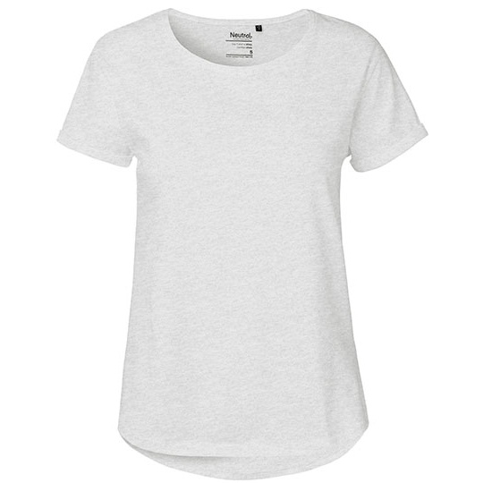 T-shirt Damski Dopasowany Bawełna Organiczna NE80012 - Ash Grey