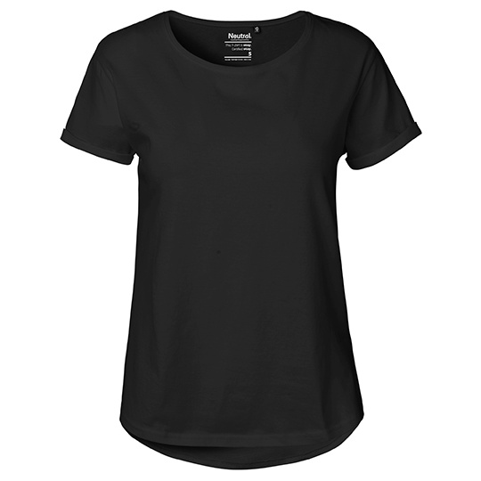 T-shirt Damski Dopasowany Bawelna Organiczna NE80012 - Black