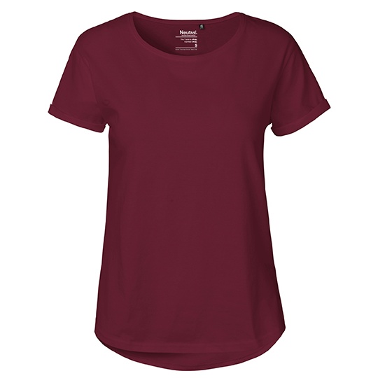 T-shirt Damski Dopasowany Bawelna Organiczna NE80012 - Bordeaux