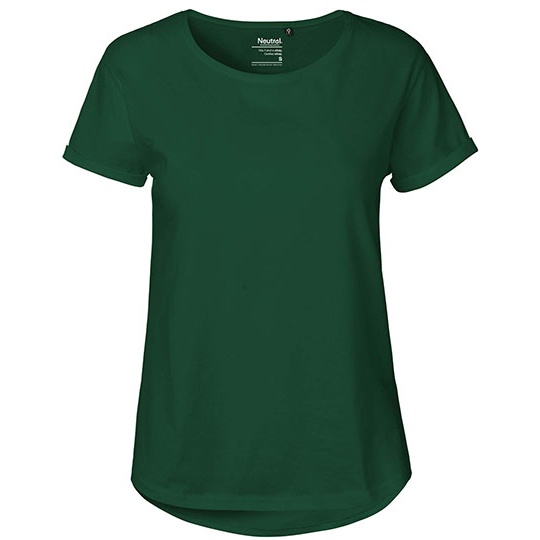 T-shirt Damski Dopasowany Bawełna Organiczna NE80012 - Bottle Green
