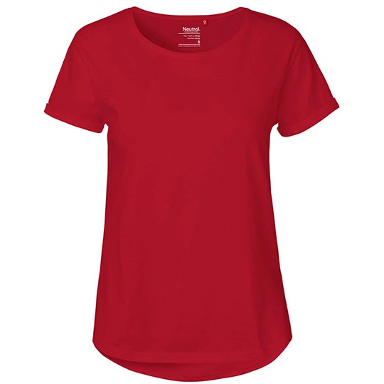 T-shirt Damski Dopasowany Bawełna Organiczna NE80012 - Red