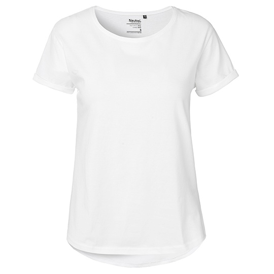 T-shirt Damski Dopasowany Bawełna Organiczna NE80012 - White
