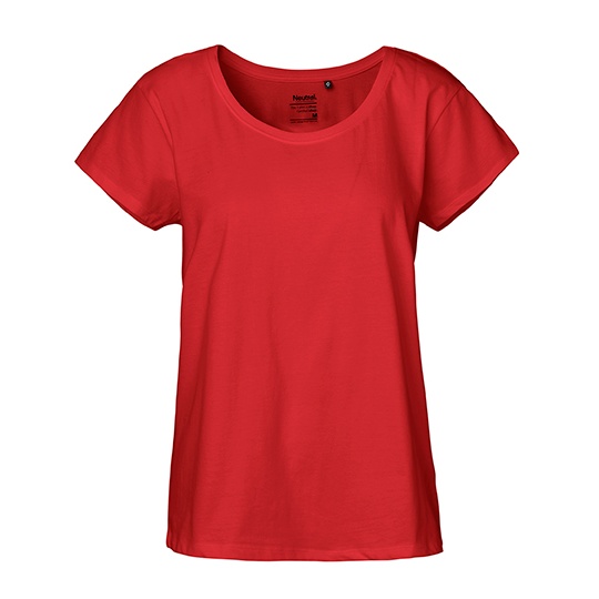 T-shirt Damski Oversize Bawełna Organiczna NE81003 - Red