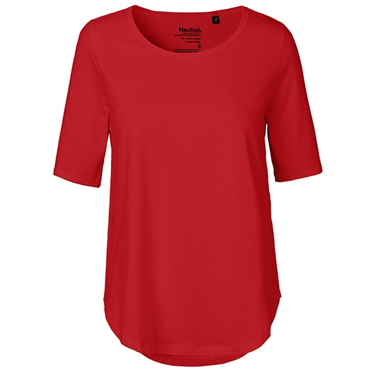 T-shirt Damski Klasyczny Bawelna Czesana NE81004 - Red