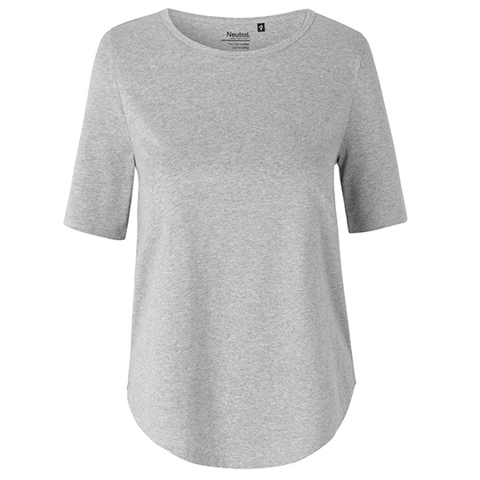 T-shirt Damski Klasyczny Bawelna Czesana NE81004 - Sport Grey